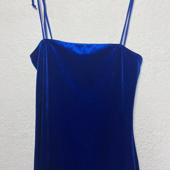 Motel Velvet Tank Mini Dress Blue - Picture 6 of 7